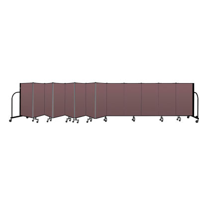 Screenflex Portable Room Divider 13 Panel, 4'H x 24'1"L, Fabric Color: Mauve
