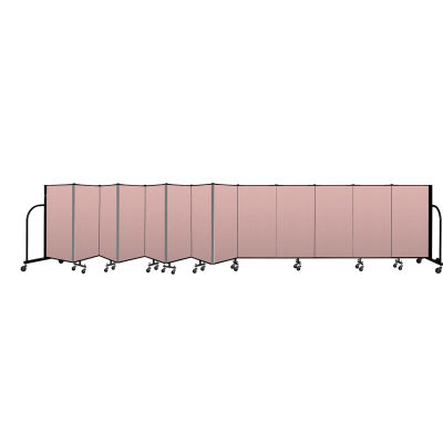 Screenflex Portable Room Divider 13 Panel, 4'H x 24'1"L, Vinyl Color: Mauve