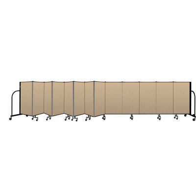 Screenflex Portable Room Divider 13 Panel, 4'H x 24'1"L, Vinyl Color: Oatmeal