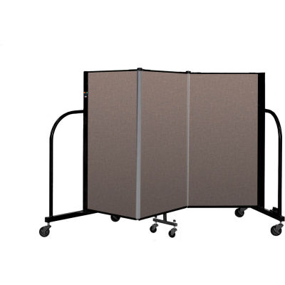 Screenflex Portable Room Divider 3 Panel, 4'H x 5'9"W, Fabric Color: Oatmeal