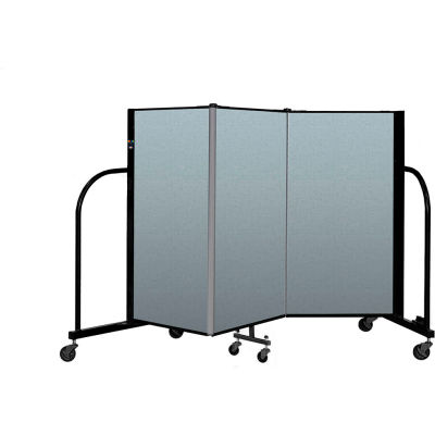 Screenflex Portable Room Divider 3 Panel, 4'H x 5'9"L, Vinyl Color: Blue