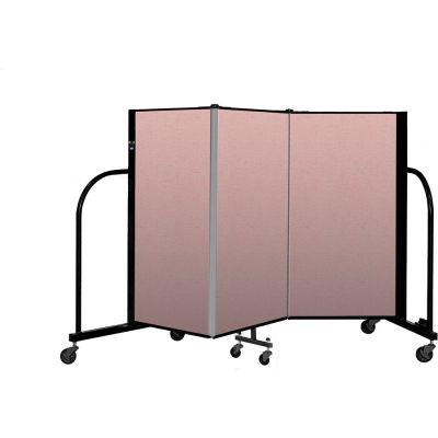 Screenflex Portable Room Divider 3 Panel, 4'H x 5'9"L, Vinyl Color: Mauve