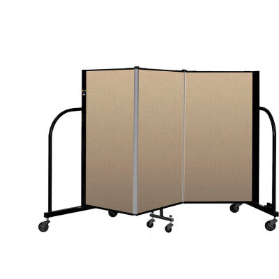 Screenflex Portable Room Divider 3 Panel, 4'H x 5'9"L, Vinyl Color: Oatmeal
