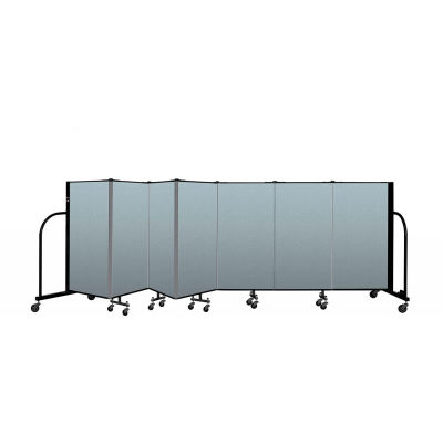 Screenflex Portable Room Divider 7 Panel, 4'H x 13'1"L, Vinyl Color: Blue