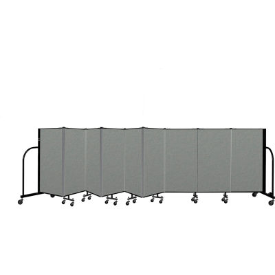 Screenflex Portable Room Divider 9 Panel, 4'H x 16'9"L, Fabric Color: Gray