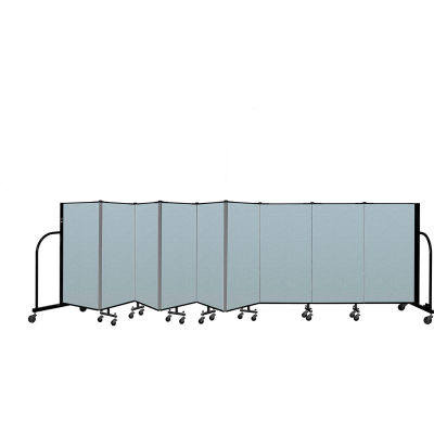 Screenflex Portable Room Divider 9 Panel, 4'H x 16'9"L, Vinyl Color: Blue