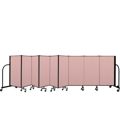 Screenflex Portable Room Divider 9 Panel, 4'H x 16'9"L, Vinyl Color: Mauve