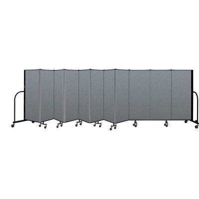Screenflex Portable Room Divider 11 Panel, 5'H x 20'5"L, Fabric Color: Gray