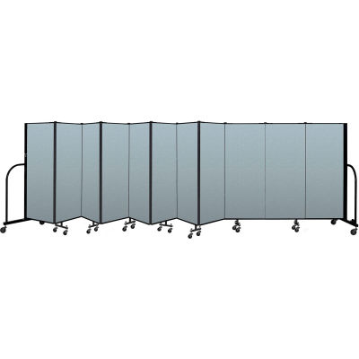 Screenflex Portable Room Divider 11 Panel, 5'H x 20'5"L, Vinyl Color: Blue