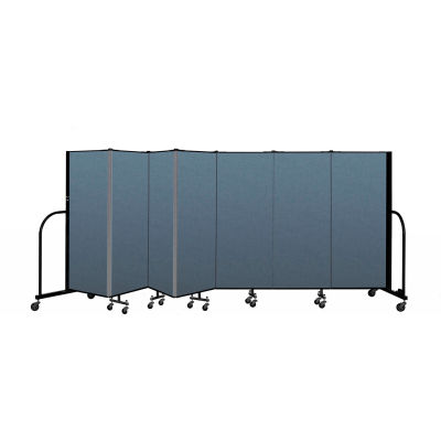 Screenflex Portable Room Divider 7 Panel , 5'H x 13'1"L, Fabric Color: Blue
