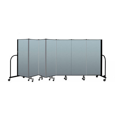 Screenflex Portable Room Divider 7 Panel, 5'H x 13'1"L, Vinyl Color: Blue
