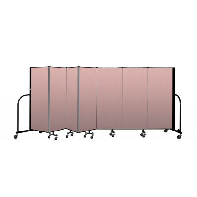 Screenflex Portable Room Divider 7 Panel, 5'H x 13'1"L, Vinyl Color: Mauve