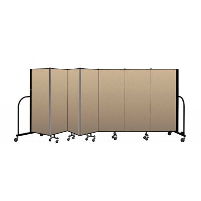 Screenflex Portable Room Divider 7 Panel, 5'H x 13'1"L, Vinyl Color: Oatmeal
