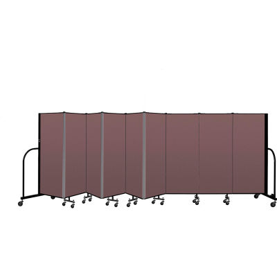 Screenflex Portable Room Divider 9 Panel, 5'H x 16'9"L, Fabric Color: Mauve