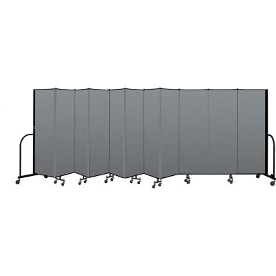 Screenflex Portable Room Divider 11 Panel, 6'H x 20'5"L, Fabric Color: Gray