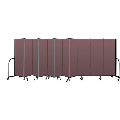 Screenflex Portable Room Divider 11 Panel, 6'H x 20'5"L, Fabric Color: Mauve