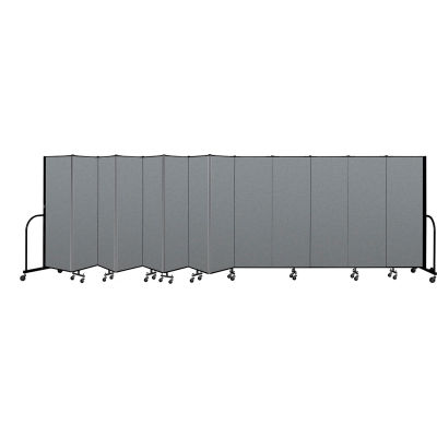 Screenflex Portable Room Divider 13 Panel, 6'H x 24'1"L, Fabric Color: Gray