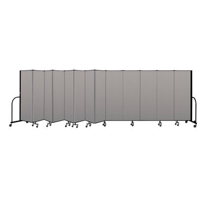 Screenflex Portable Room Divider 13 Panel, 6'H x 24'1"L, Vinyl Color: Gray