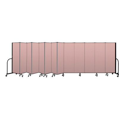 Screenflex Portable Room Divider 13 Panel, 6'H x 24'1"L, Vinyl Color: Mauve