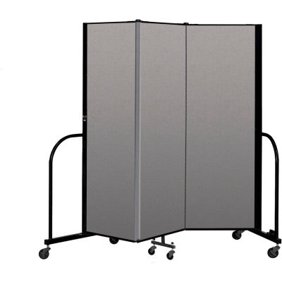 Screenflex Portable Room Divider 3 Panel, 6'H x 5'9"L, Vinyl Color: Tan