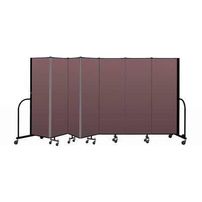 Screenflex Portable Room Divider 7 Panel, 6'H x 13'1"L, Fabric Color: Mauve