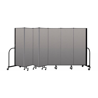 Screenflex Portable Room Divider 7 Panel, 6'H x 13'1"L, Vinyl Color: Gray