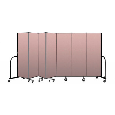 Screenflex Portable Room Divider 7 Panel, 6'H x 13'1"L, Vinyl Color: Mauve