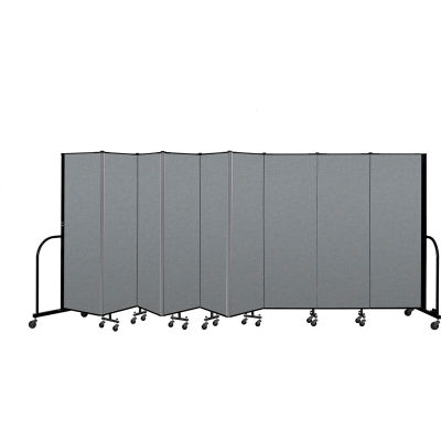 Screenflex Portable Room Divider 9 Panel, 6'H x 16'9"L, Fabric Color: Gray