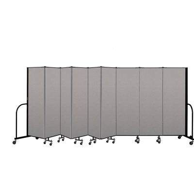 Screenflex Portable Room Divider 9 Panel, 6'H x 16'9"L, Vinyl Color: Gray