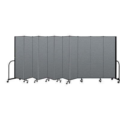 Screenflex Portable Room Divider 11 Panel, 6'8"H x 20'5"L, Fabric Color: Gray