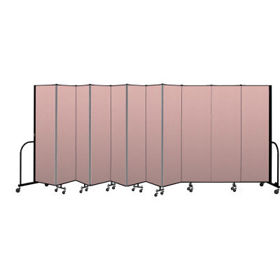 Screenflex Portable Room Divider 11 Panel, 6'8"H x 20'5"L, Vinyl Color: Mauve