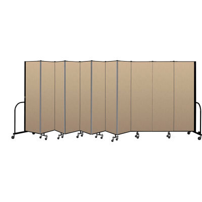 Screenflex Portable Room Divider 11 Panel, 6'8"H x 20'5"L, Vinyl Color: Oatmeal