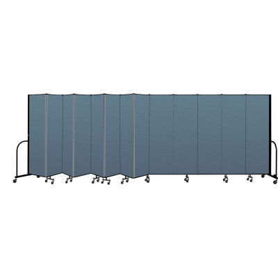 Screenflex Portable Room Divider 13 Panel, 6'8"H x 24'1"L, Fabric Color: Blue