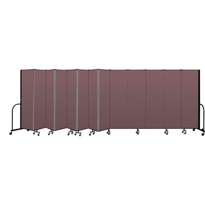 Screenflex Portable Room Divider 13 Panel, 6'8"H x 24'1"L, Fabric Color: Mauve