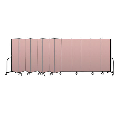 Screenflex Portable Room Divider 13 Panel, 6'8"H x 24'1"L, Vinyl Color: Mauve