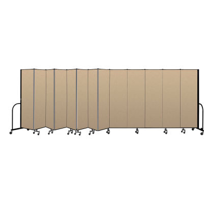 Screenflex Portable Room Divider 13 Panel, 6'8"H x 24'1"L, Vinyl Color: Oatmeal