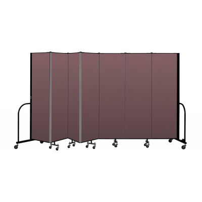 Screenflex Portable Room Divider 7 Panel, 6'8"H x 13'1"L, Fabric Color: Mauve