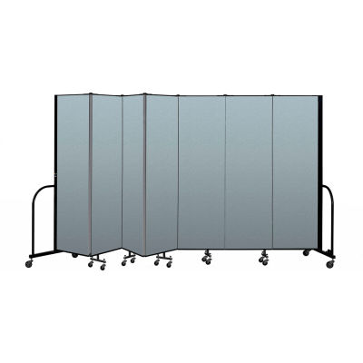 Screenflex Portable Room Divider 7 Panel, 6'8"H x 13'1"L, Vinyl Color: Blue