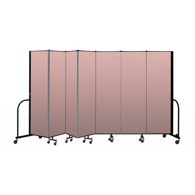 Screenflex Portable Room Divider 7 Panel, 6'8"H x 13'1"L, Vinyl Color: Mauve