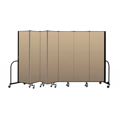 Screenflex Portable Room Divider 7 Panel, 6'8"H x 13'1"L, Vinyl Color: Oatmeal
