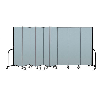 Screenflex Portable Room Divider 9 Panel, 6'8"H x 16'9"L, Vinyl Color: Blue