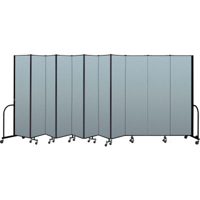 Screenflex Portable Room Divider 11 Panel, 7'4"H x 20'5"L, Vinyl Color: Blue