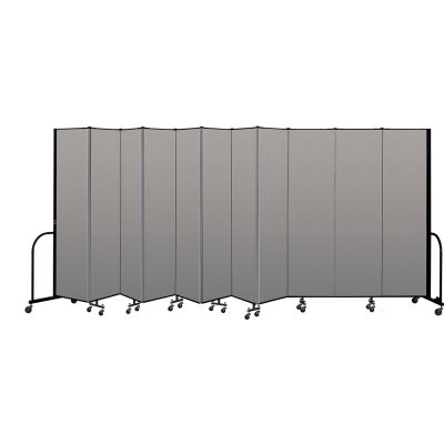 Screenflex Portable Room Divider 11 Panel, 7'4"H x 20'5"L, Vinyl Color: Gray