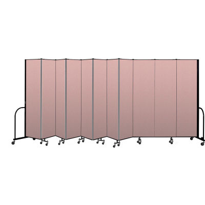 Screenflex Portable Room Divider 11 Panel, 7'4"H x 20'5"L, Vinyl Color: Mauve