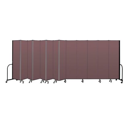 Screenflex Portable Room Divider 13 Panel, 7'4"H x 24'1"L, Fabric Color: Mauve