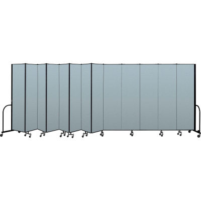 Screenflex Portable Room Divider 13 Panel, 7'4"H x 24'1"L, Vinyl Color: Blue