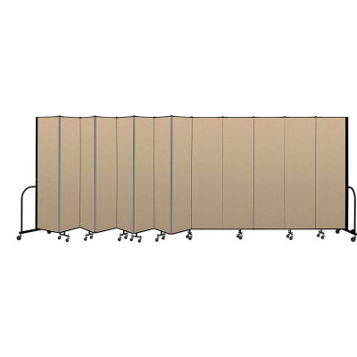 Screenflex Portable Room Divider 13 Panel, 7'4"H x 24'1"L, Vinyl Color: Oatmeal