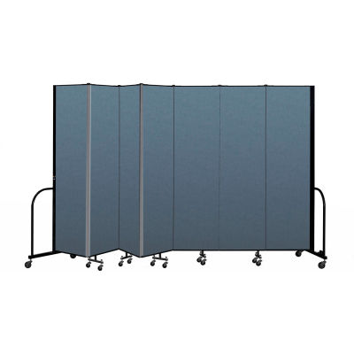 Screenflex Portable Room Divider 7 Panel, 7'4"H x 13'1"L, Fabric Color: Blue