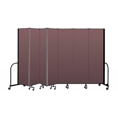 Screenflex Portable Room Divider 7 Panel, 7'4"H x 13'1"L, Fabric Color: Mauve