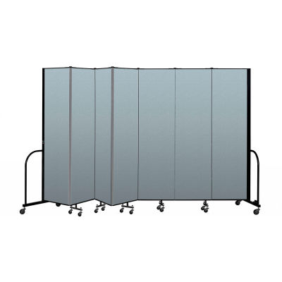 Screenflex Portable Room Divider 7 Panel, 7'4"H x 13'1"L, Vinyl Color: Blue